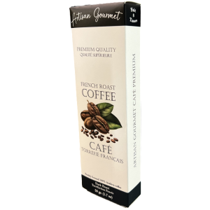 Artisan Gourmet French Roast coffee 50 gr., 24/cs Dark Roast Coffee Makes an 8-10 cup pot of coffee